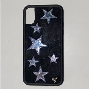 Wildflower Black Velvet Silver Star iPhone X Case